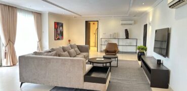 Fully furnished 3-bedroom spacious flat with a staff quarter