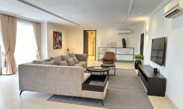 Fully furnished 3-bedroom spacious flat with a staff quarter